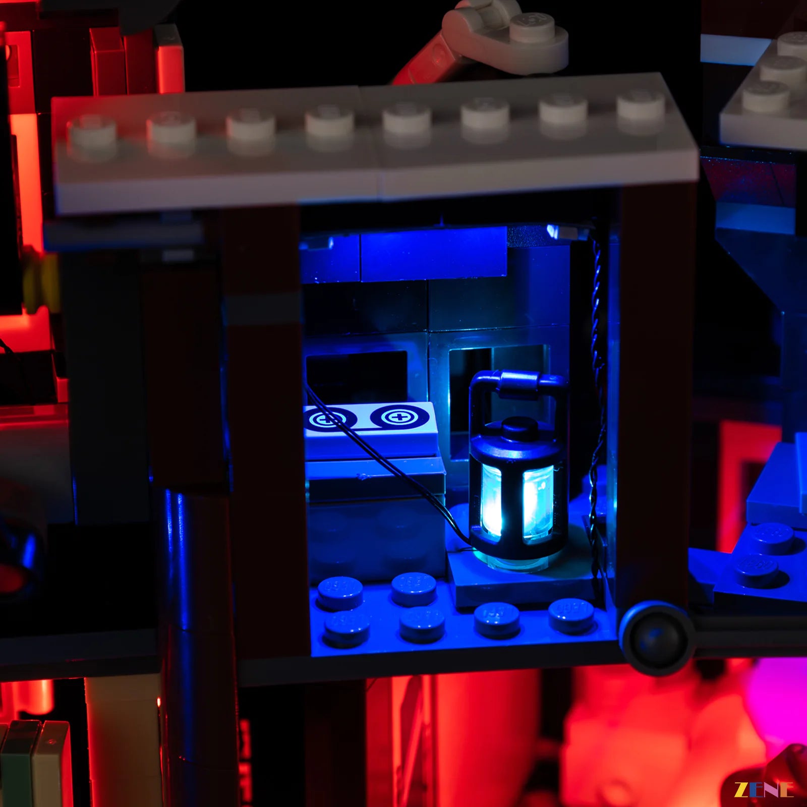 ghostly exterior blue night mode - ZENE Bricks Light Kit for LEGO® Stranger Things The Creel House #11370 Ver.2