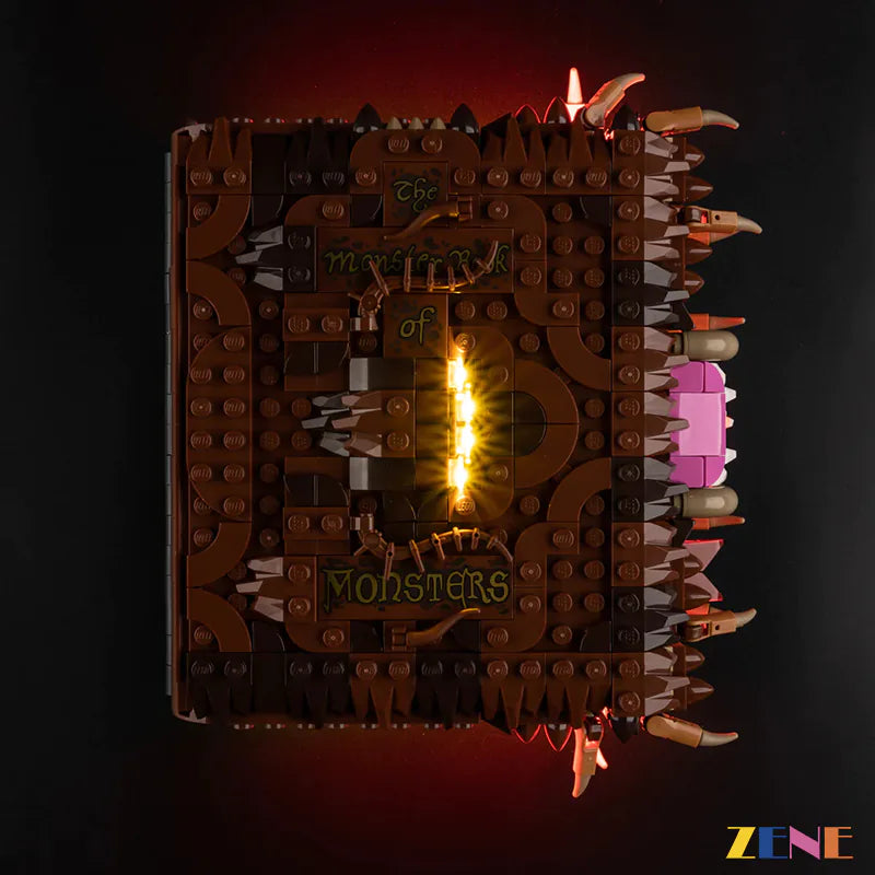 red gaping mouth horror lighting - ZENE Bricks Light Kit for LEGO® Chomping Monster Book #76449