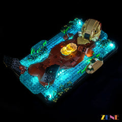 ocean base vibrant blue lighting - ZENE Bricks Light Kit for LEGO® Floating Sea Otters #21366