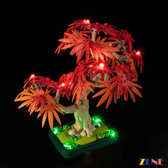 Japanese red maple autumn leaf glow - ZENE Bricks Light Kit for LEGO® Japanese Red Maple Bonsai Tree #10348
