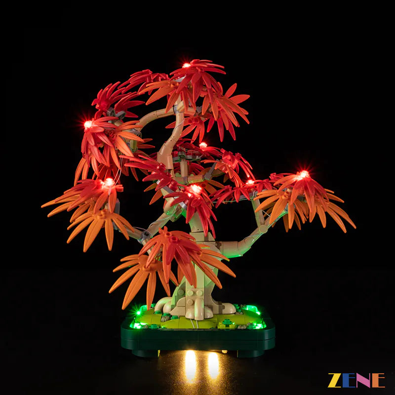 miniature autumn tree shelf lighting - ZENE Bricks Light Kit for LEGO® Japanese Red Maple Bonsai Tree #10348