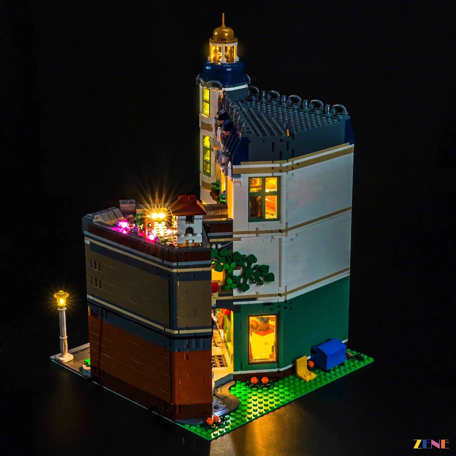 city shop interior warm white lights - ZENE Bricks Light Kit for LEGO® Shopping Street #11371