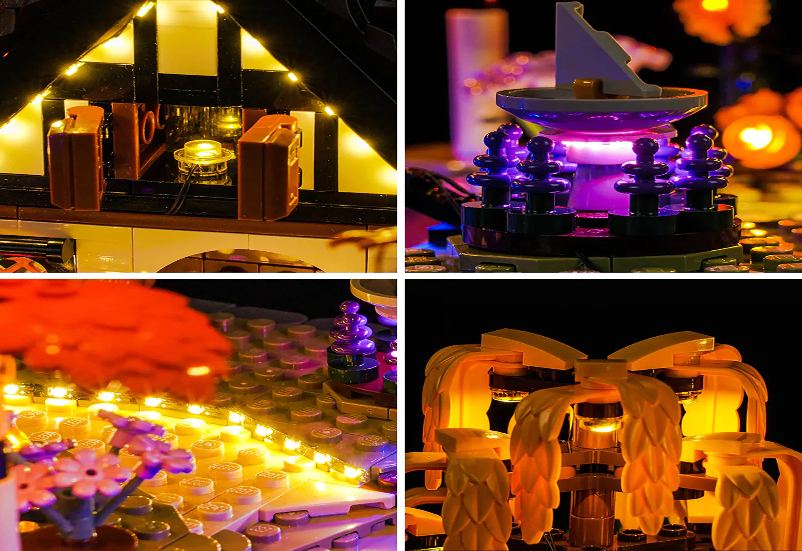 peaceful cottage shelf lighting upgrade - ZENE Bricks Light Kit for LEGO® Autumn Cottage Garden #11372