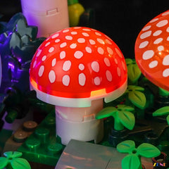 forest micro world lighting detail - ZENE Bricks Light Kit for LEGO® Botanicals Woodland Mushrooms #11505
