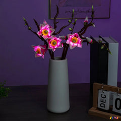 white pink magnolia petal glow - ZENE Bricks Light Kit for LEGO® Magnolia Branches #11510