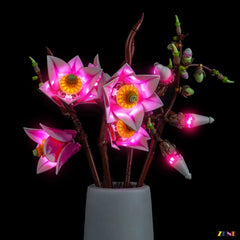 botanical collection night mode display - ZENE Bricks Light Kit for LEGO® Magnolia Branches #11510