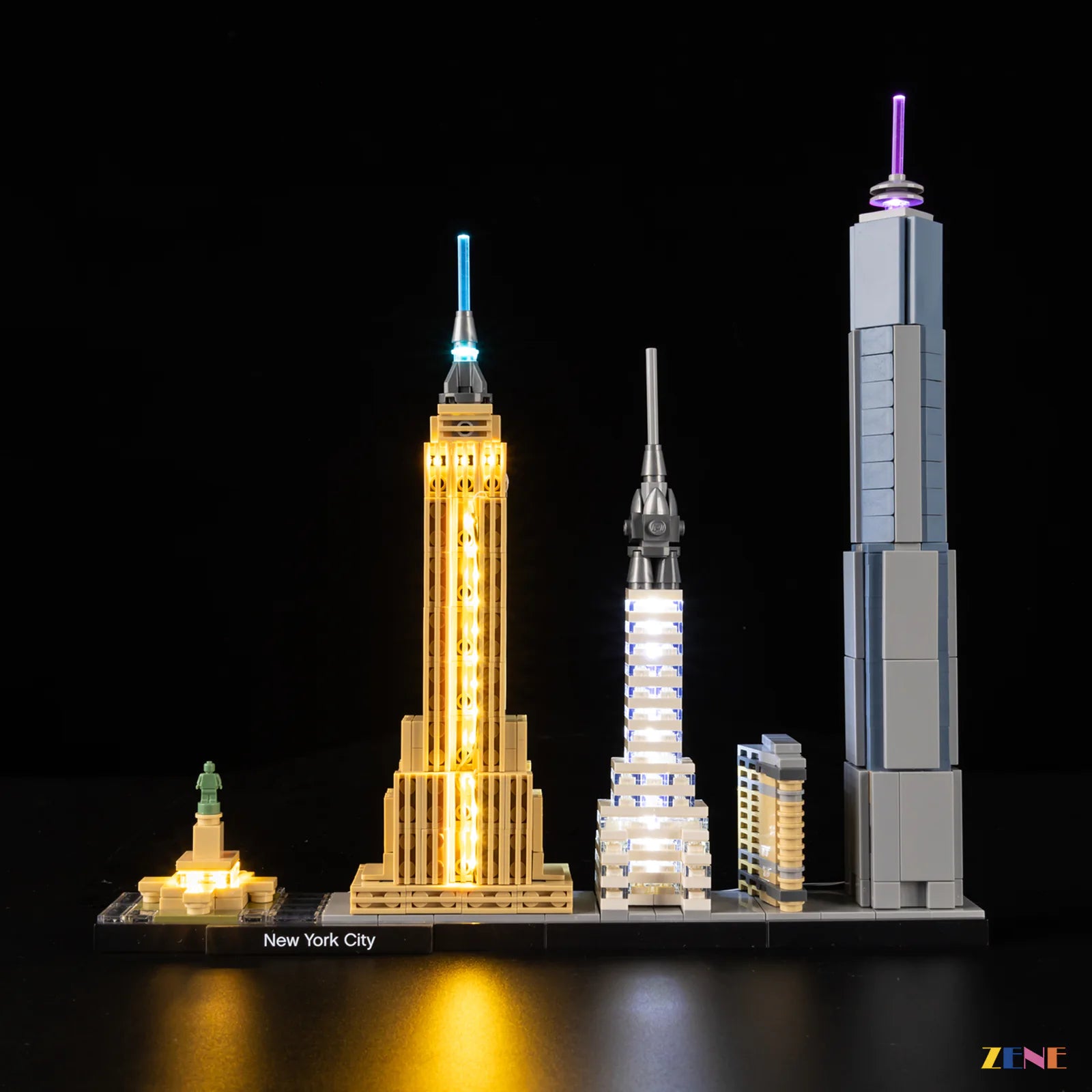 Empire State windows midnight glow - ZENE Bricks Light Kit for LEGO® New York City #21028