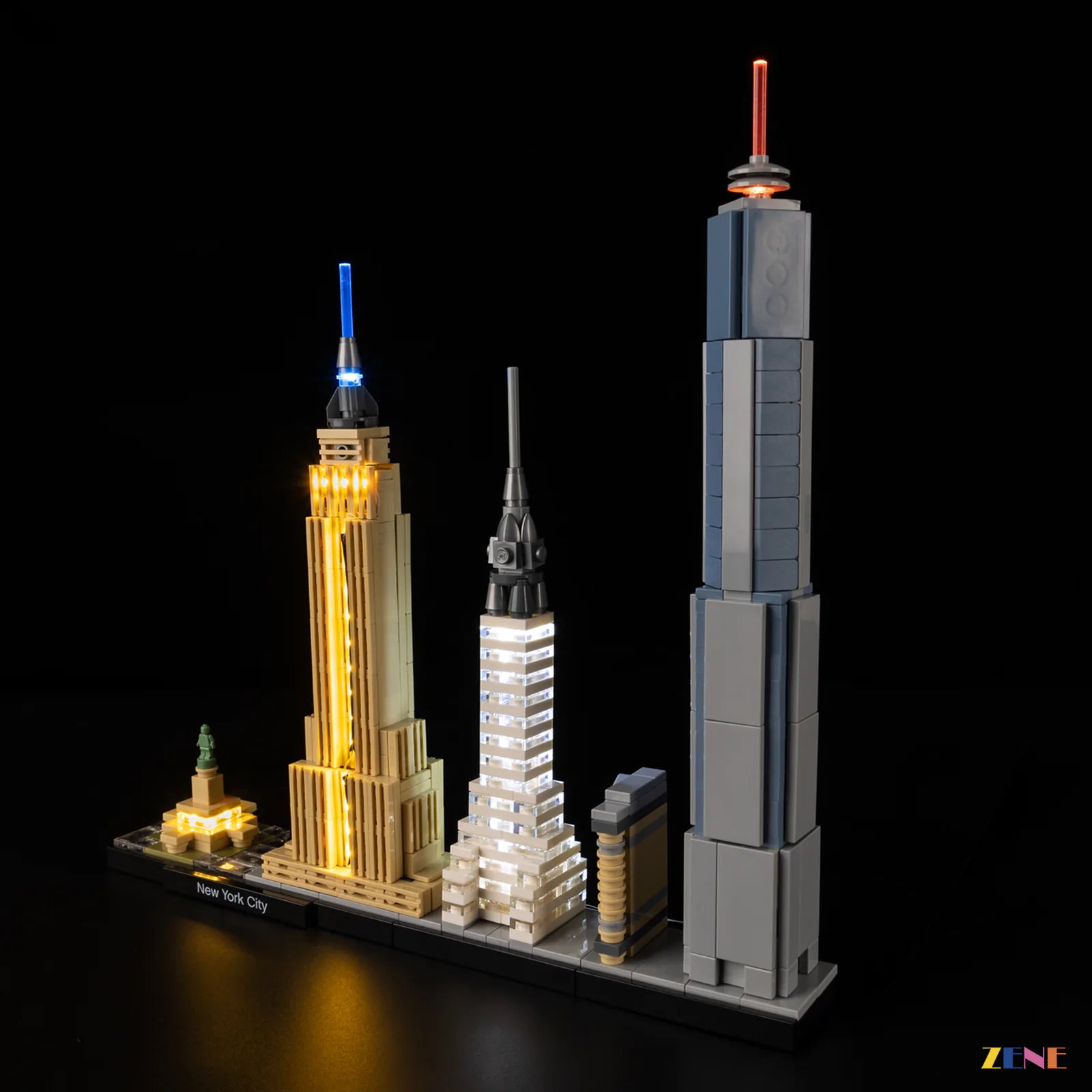 Chrysler Building Art Deco glow - ZENE Bricks Light Kit for LEGO® New York City #21028