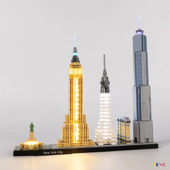 One World Trade Center night shine - ZENE Bricks Light Kit for LEGO® New York City #21028