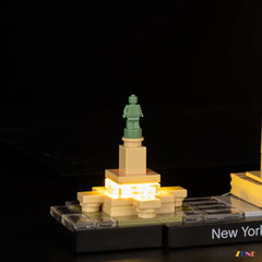 architecture skyline shelf lighting scene - ZENE Bricks Light Kit for LEGO® New York City #21028