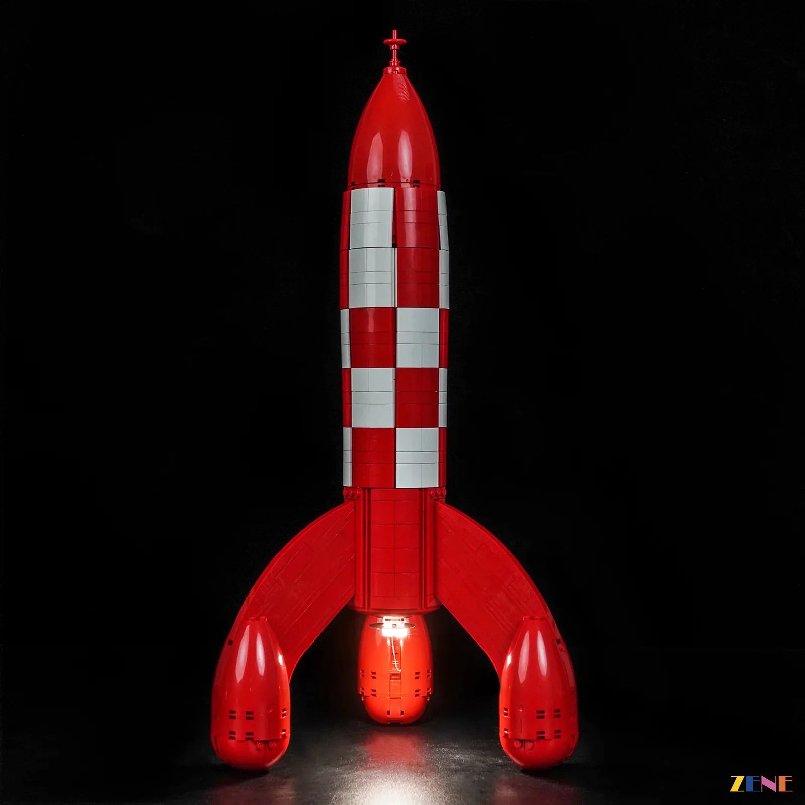 Tintin rocket cockpit exhaust and moon launch glow - ZENE Bricks Light Kit for LEGO® Tintin Moon Rocket #21367 (Ver. 1)