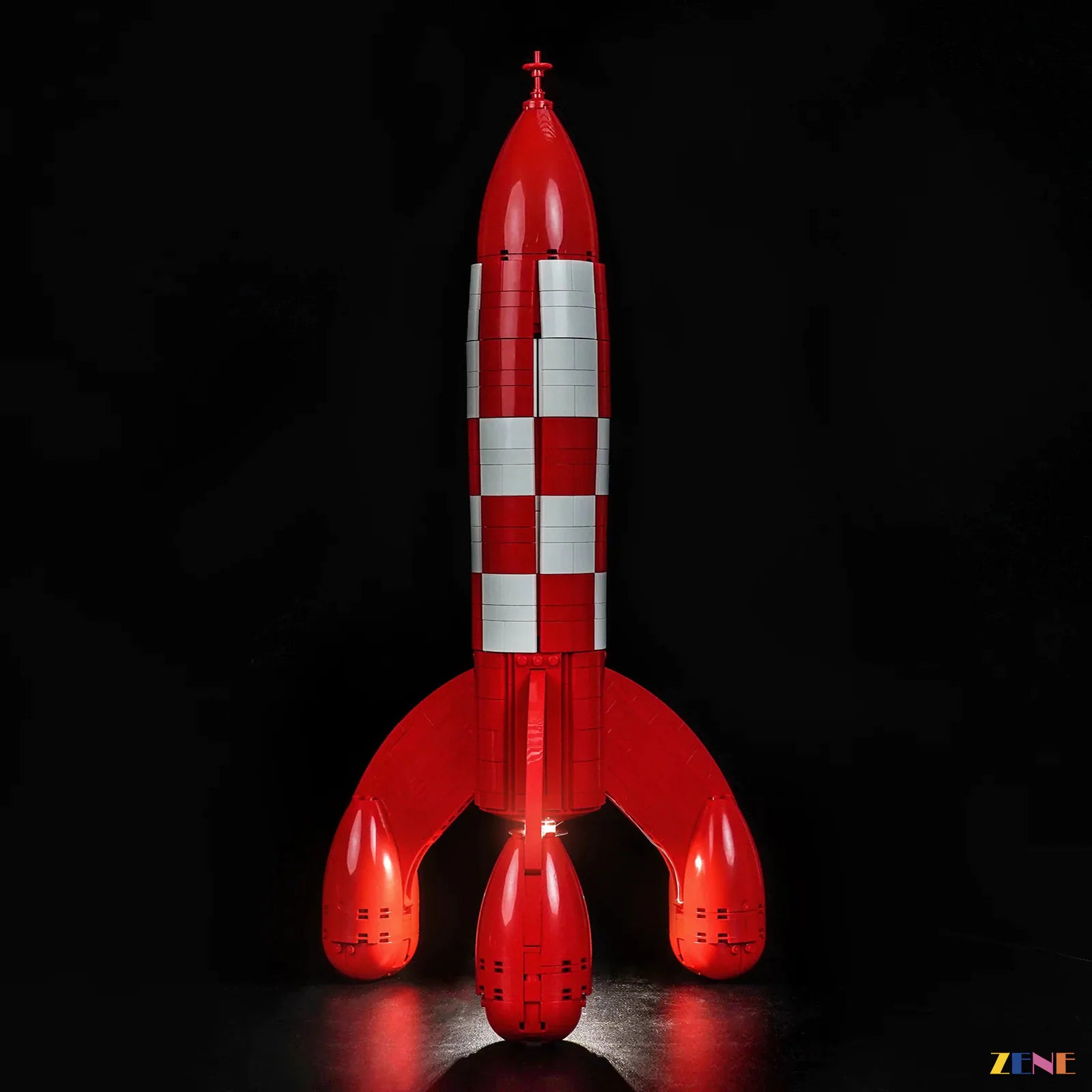 Tintin rocket cockpit exhaust and moon launch glow - ZENE Bricks Light Kit for LEGO® Tintin Moon Rocket #21367 (Ver. 1)