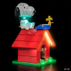 Peanuts shelf nighttime display glow - ZENE Bricks Light Kit for LEGO® Peanuts Snoopy's Doghouse #21368