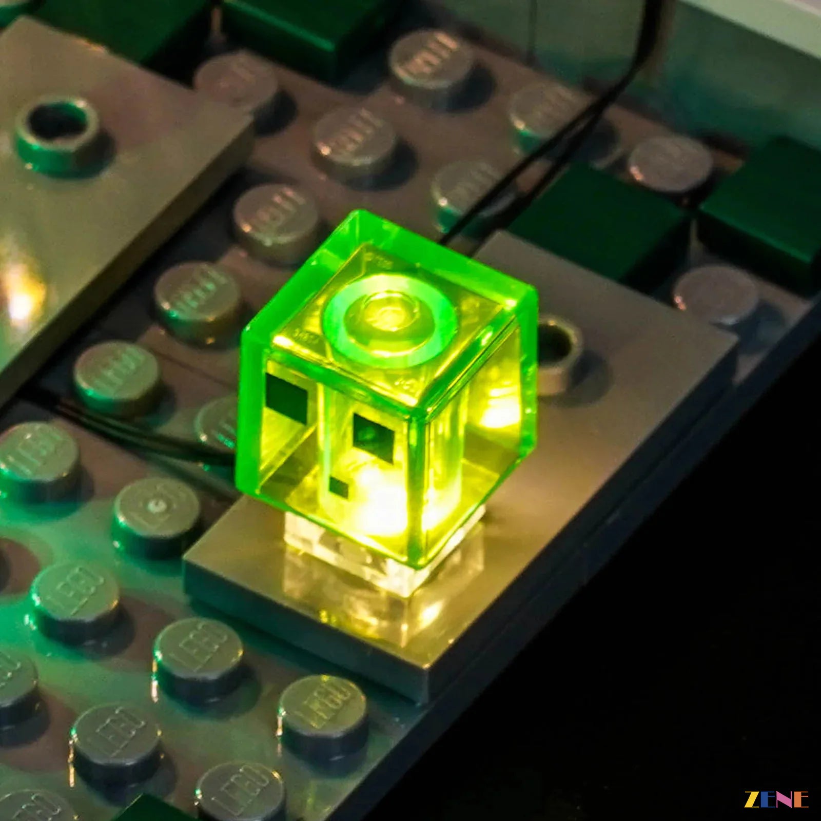 torchlit Minecraft adventure scene - ZENE Bricks Light Kit for LEGO® Zombie Dungeon #21587