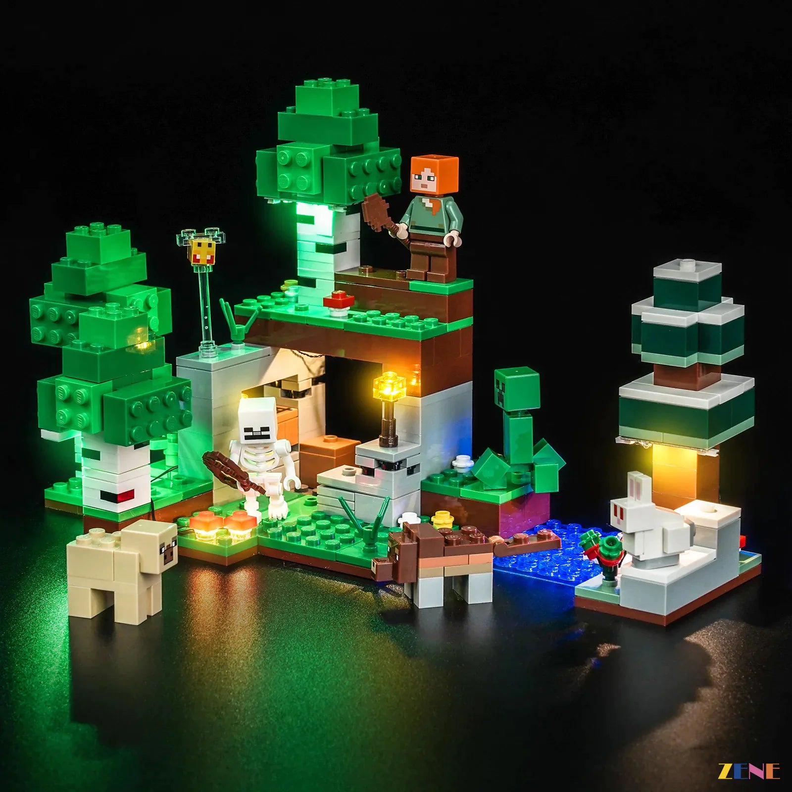 cozy Christmas Eve display lighting - ZENE Bricks Light Kit for LEGO® First Night Adventure #21593