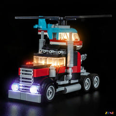 flatbed trailer cargo accent lighting - ZENE Bricks Light Kit for LEGO® Flatbed Truck with Helicopter #31146