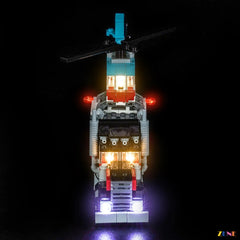 blue white helicopter shelf lighting - ZENE Bricks Light Kit for LEGO® Flatbed Truck with Helicopter #31146