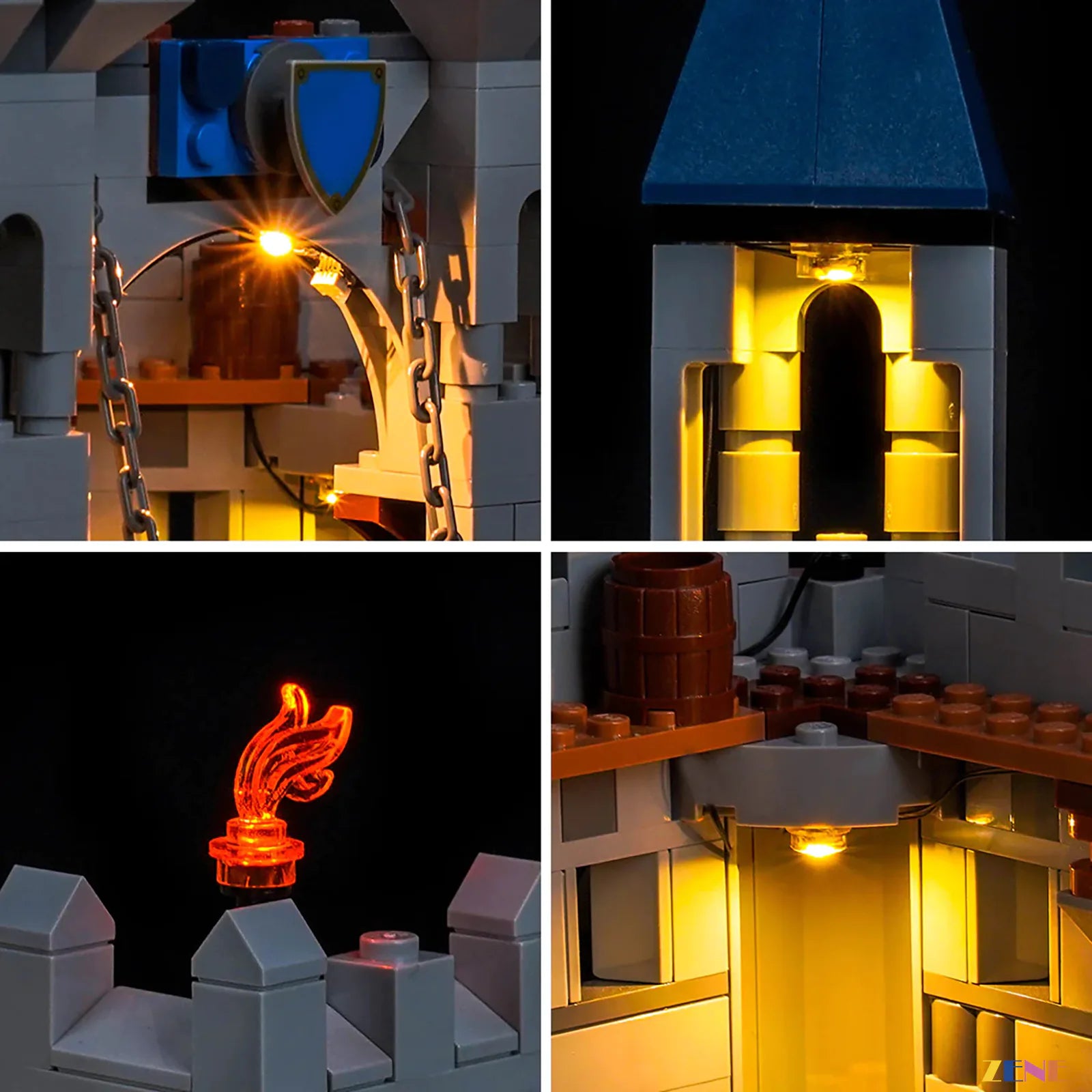 zene bricks Light Kit for Medieval Horse Knight Castle #31168