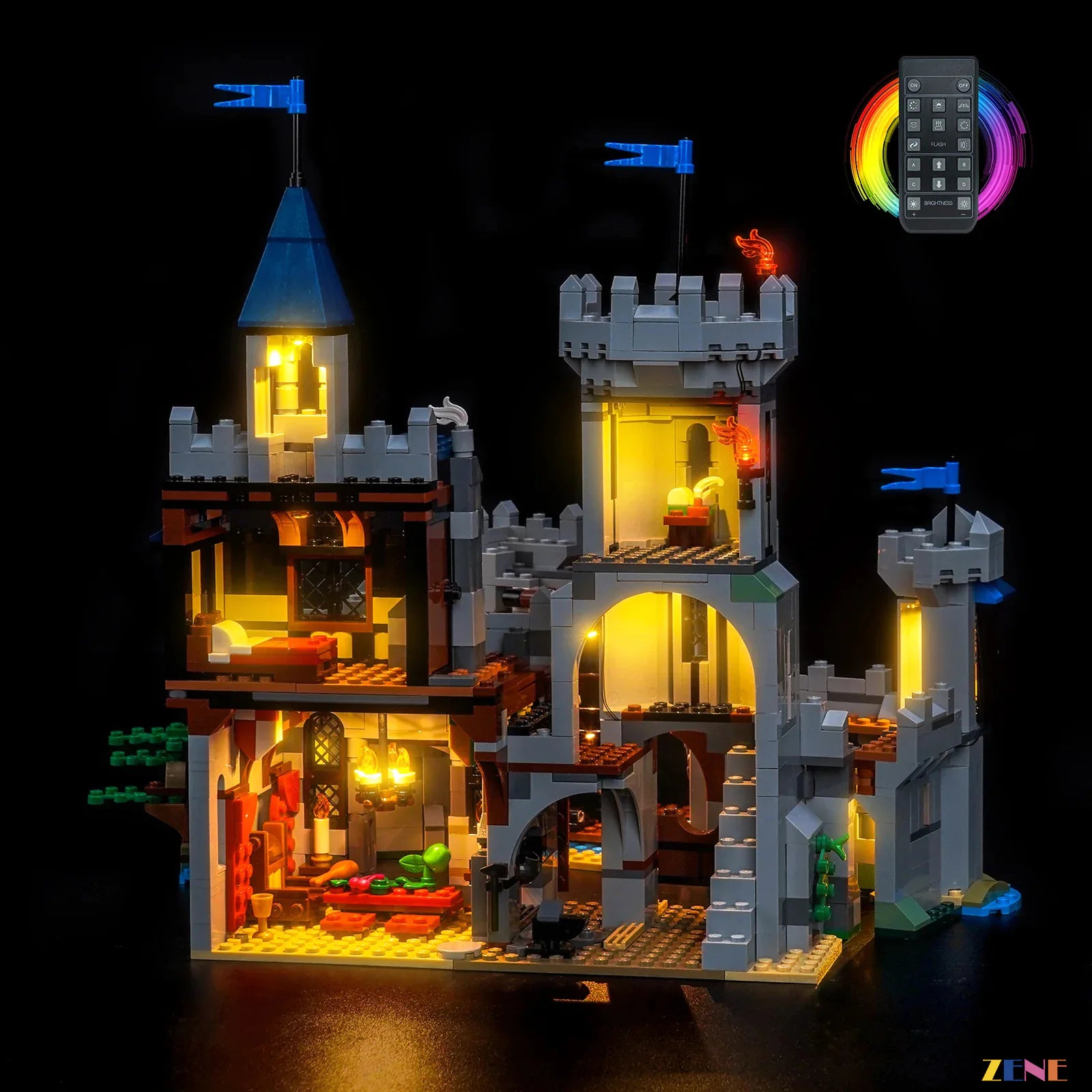 zene bricks Light Kit for Medieval Horse Knight Castle #31168