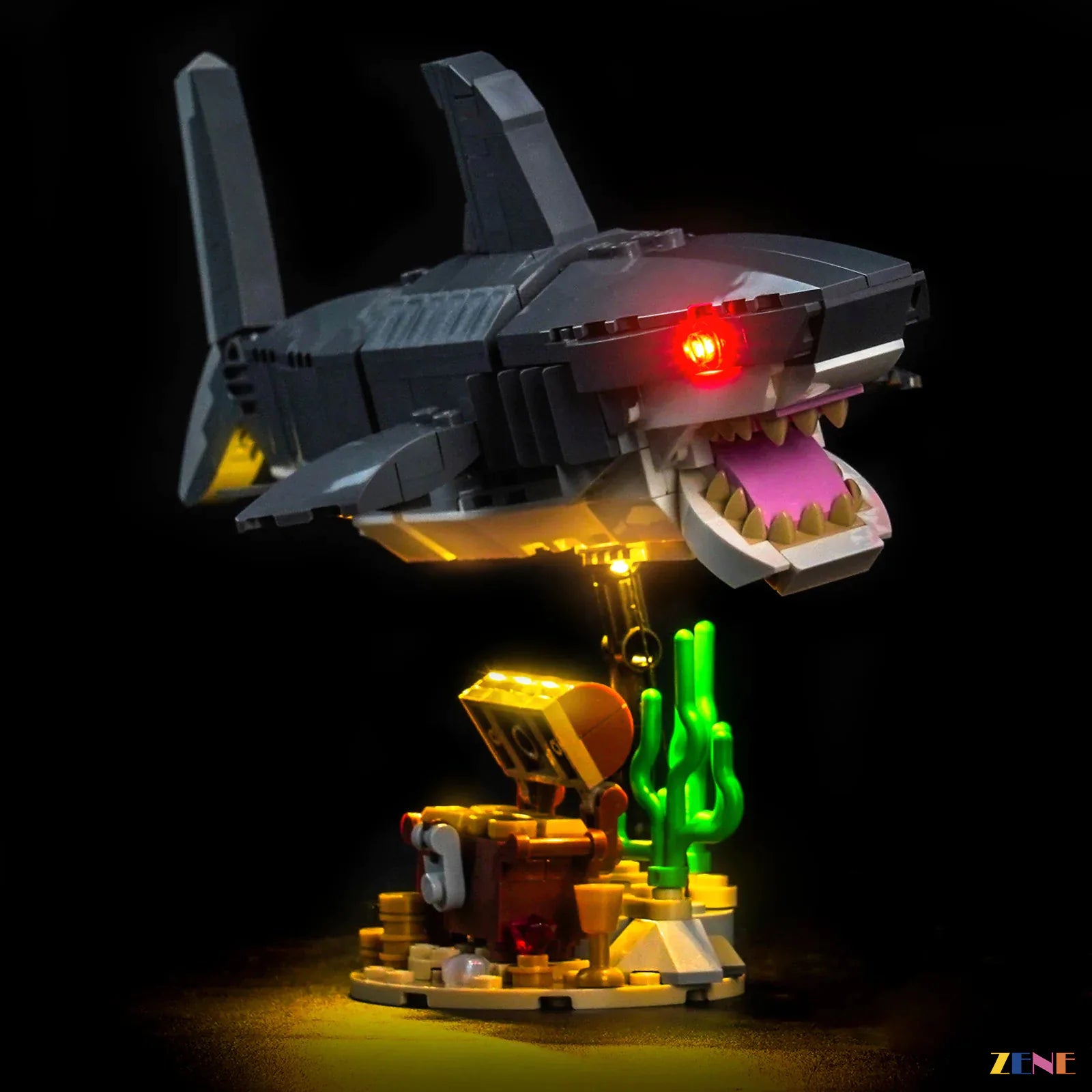 zene bricks LEGO Fierce Shark with a Treasure Chest Light Kit for #31381