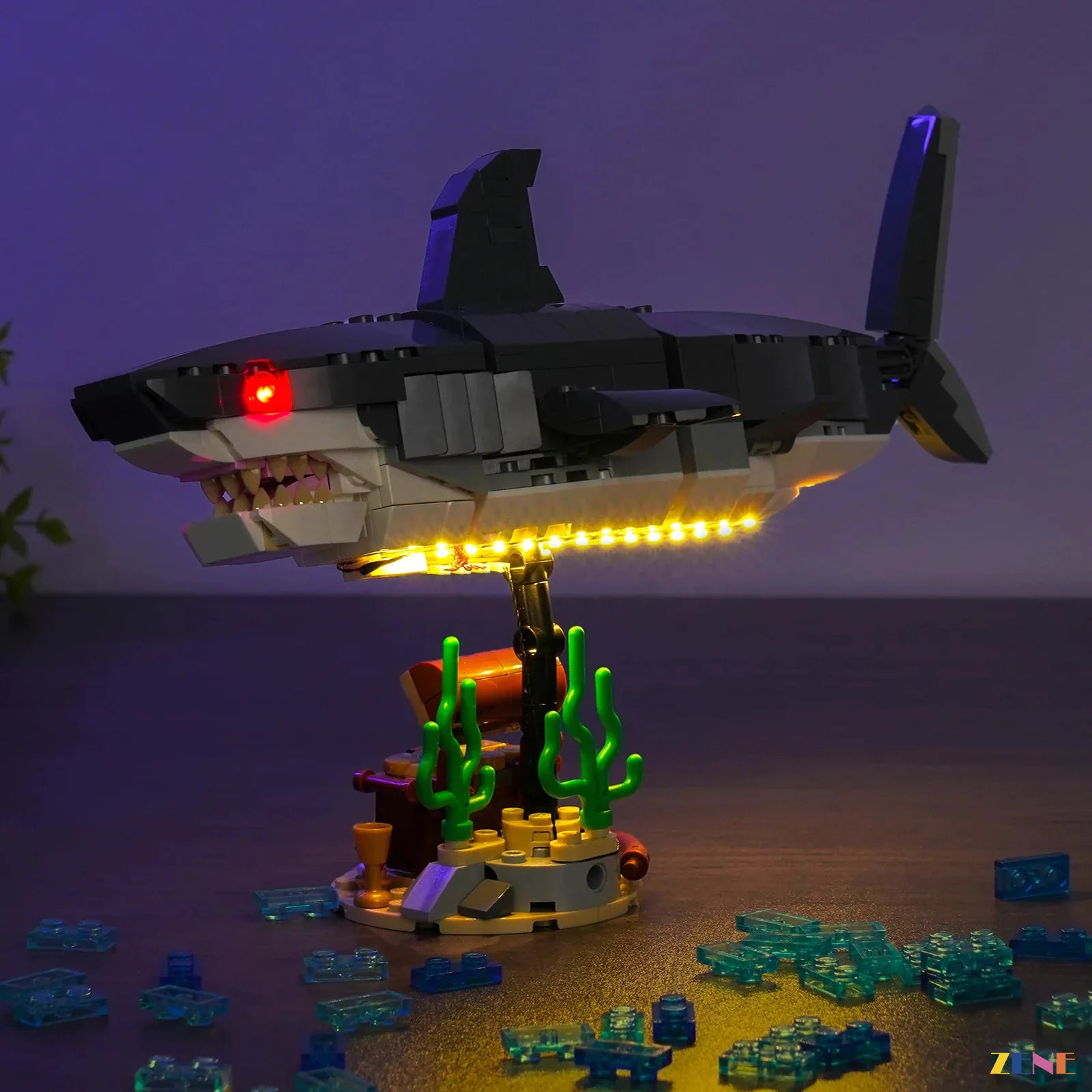 zene bricks LEGO Fierce Shark with a Treasure Chest Light Kit for #31381