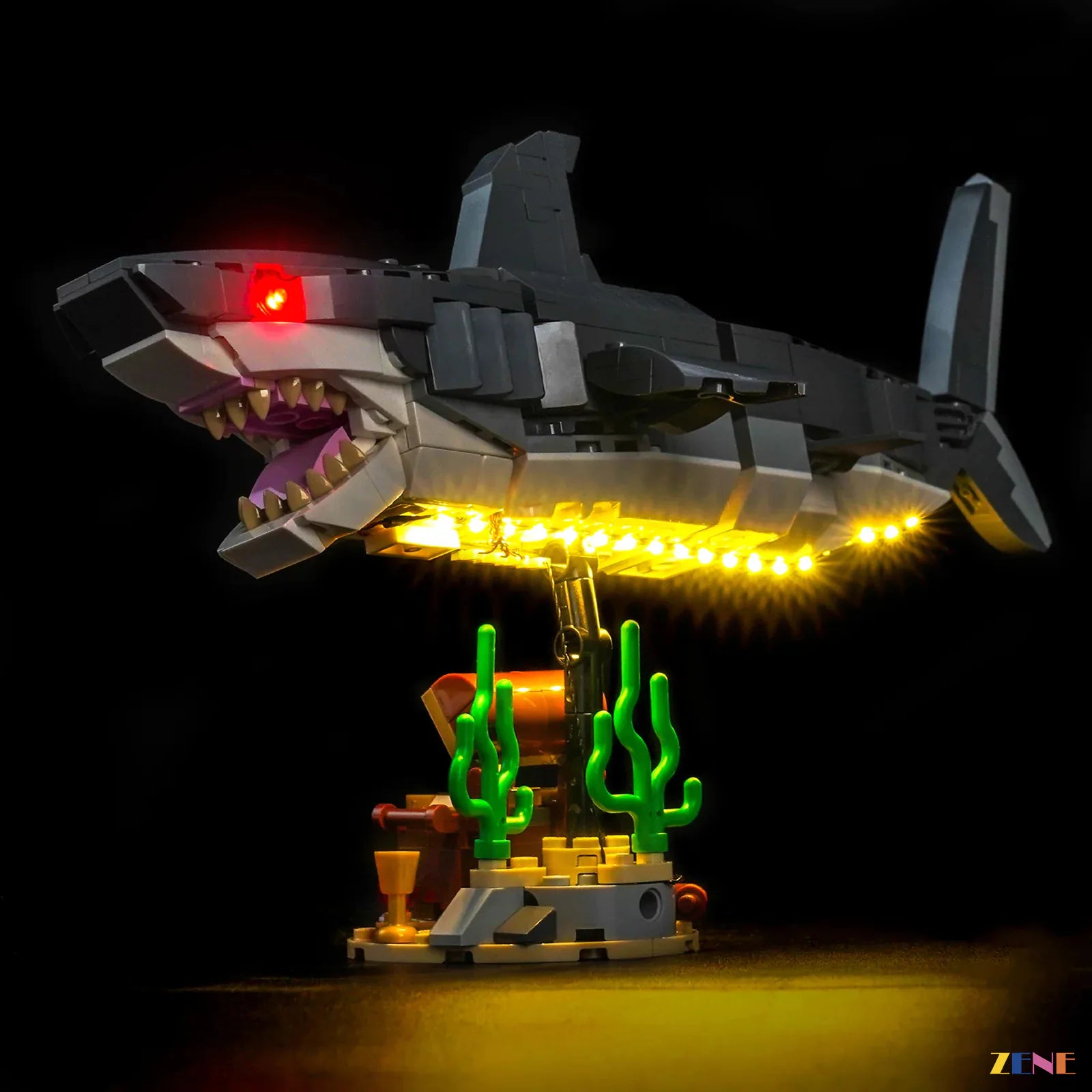 zene bricks LEGO Fierce Shark with a Treasure Chest Light Kit for #31381