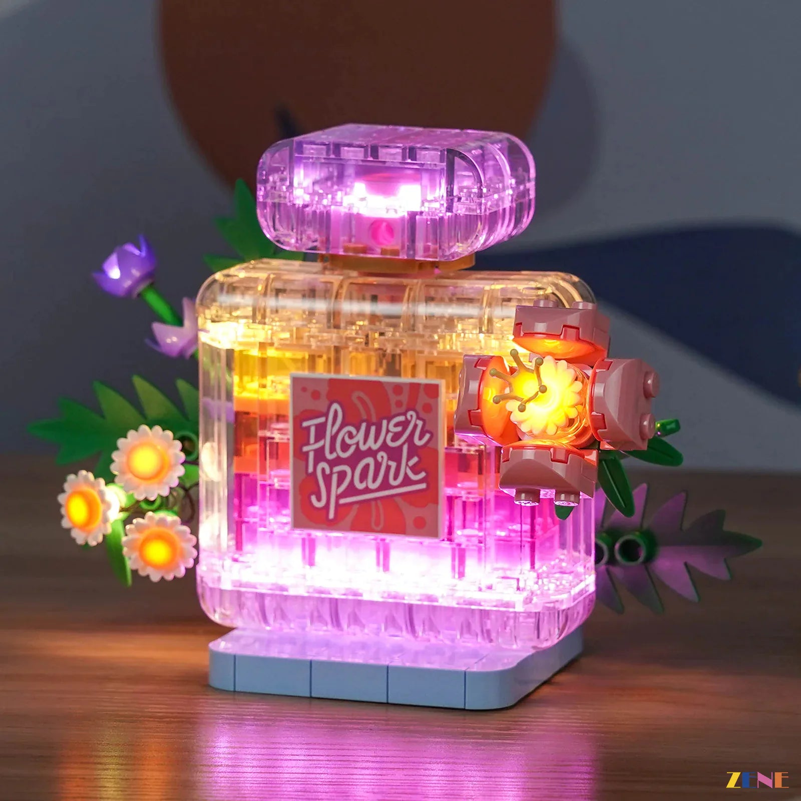 warm romantic collector display upgrade - ZENE Bricks Light Kit for LEGO® Floral Decor Perfume Bottle #31383