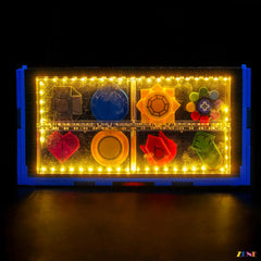 Kanto badges display case and Pokémon collection glow - ZENE Bricks Light Kit for LEGO® Kanto Region Badge Collection #40892