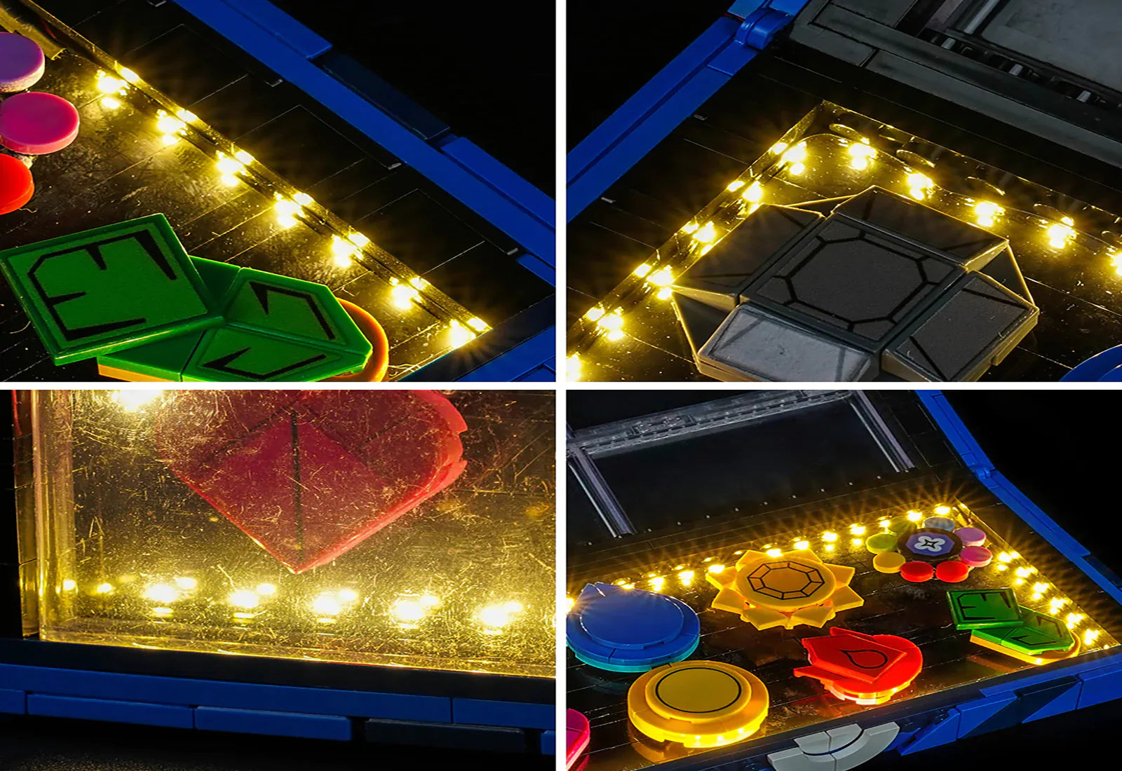 Kanto badges display case and Pokémon collection glow - ZENE Bricks Light Kit for LEGO® Kanto Region Badge Collection #40892
