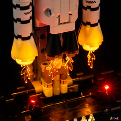 white lunar rocket display glow - ZENE Bricks Light Kit for LEGO® NASA Artemis Space Launch System Rocket #42221