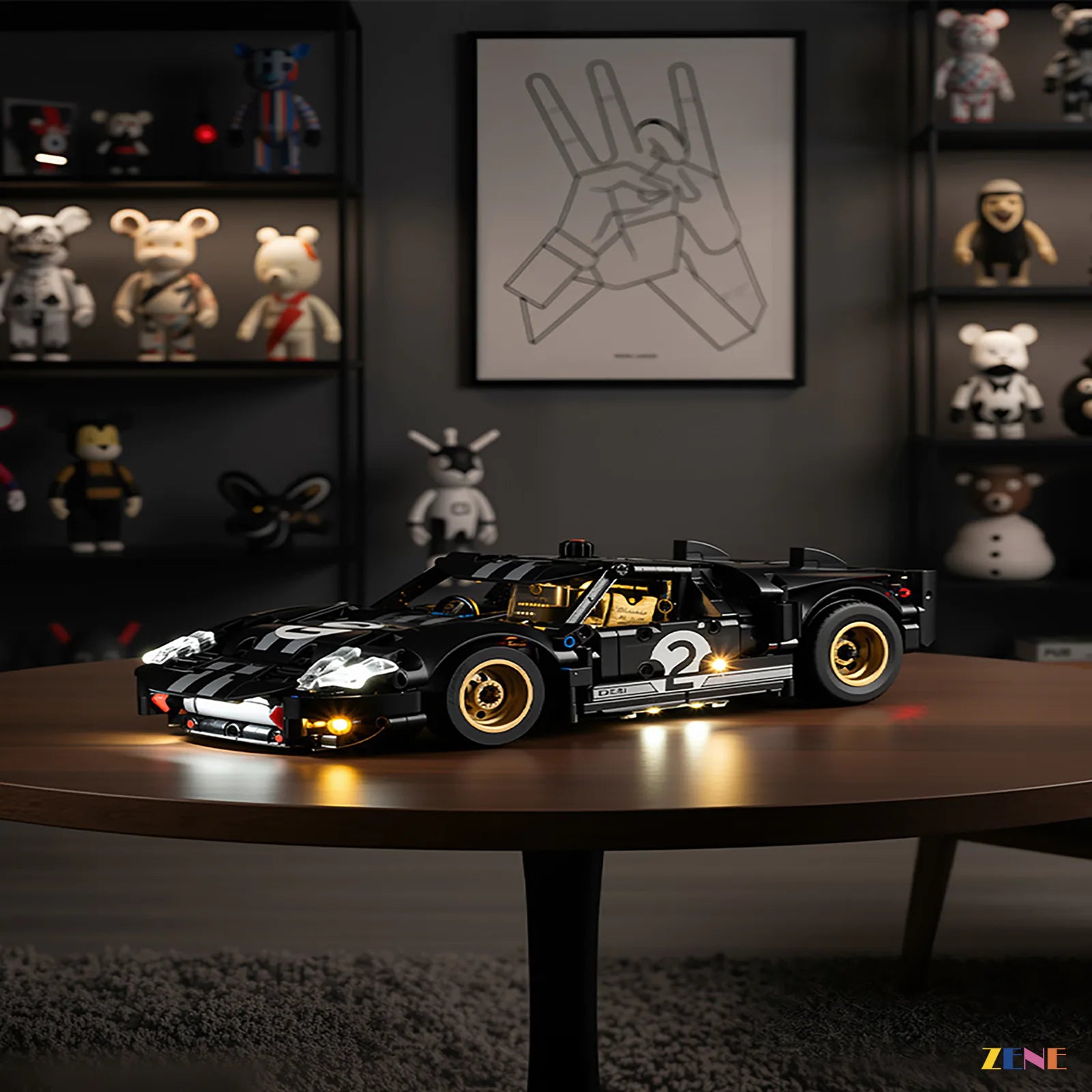 zene bricks LEGO 1966 Ford GT40 MKII Race Car Light Kit for #42223