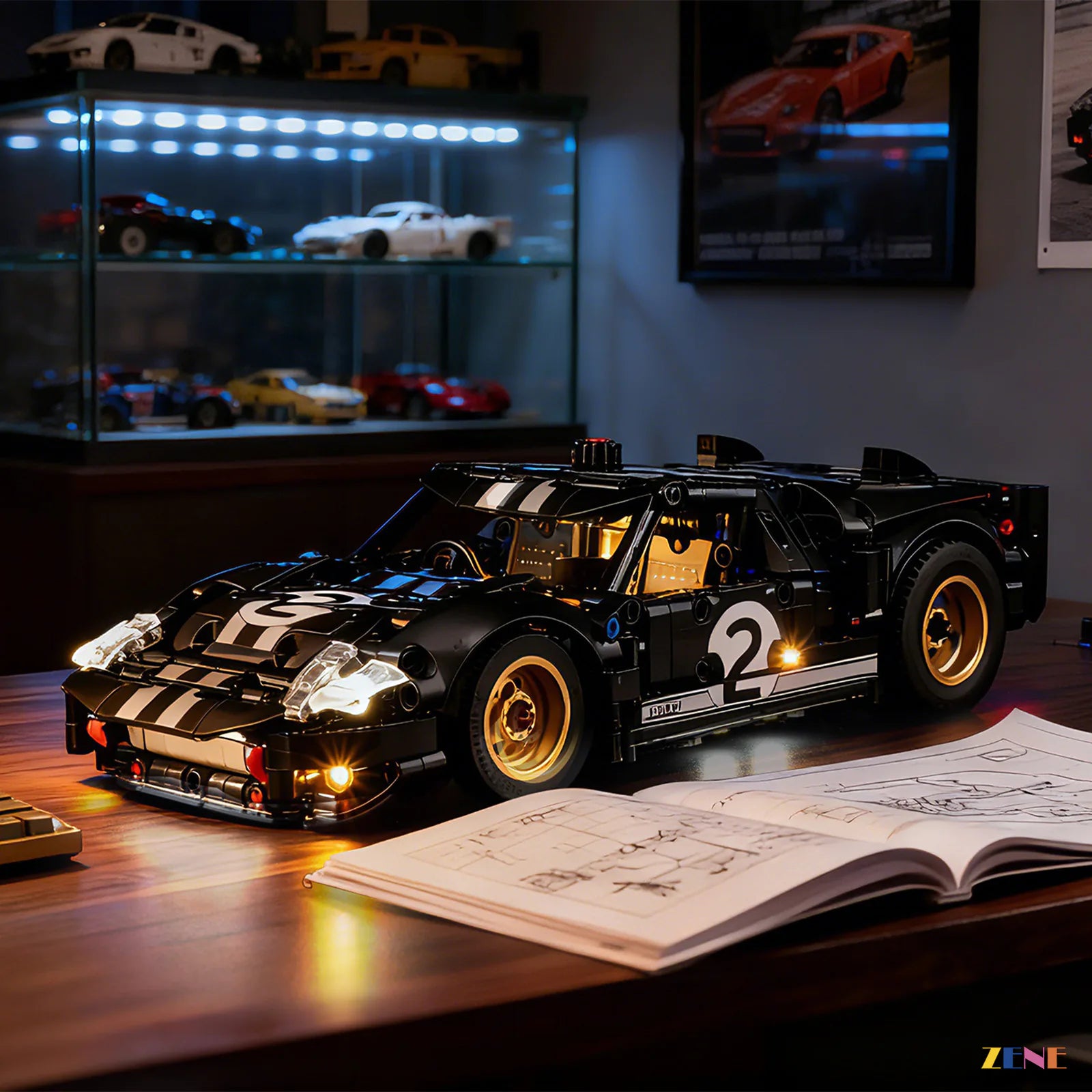 zene bricks LEGO 1966 Ford GT40 MKII Race Car Light Kit for #42223