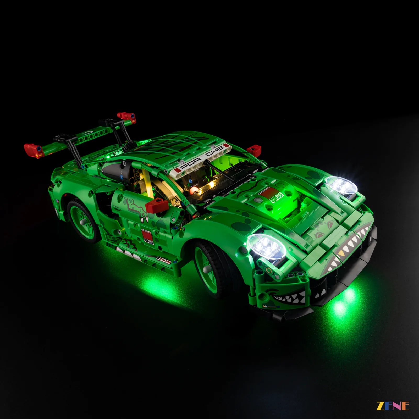 dinosaur livery display illumination - ZENE Bricks Light Kit for LEGO® Porsche 911 GT3 R REXY AO Racing Car #42224