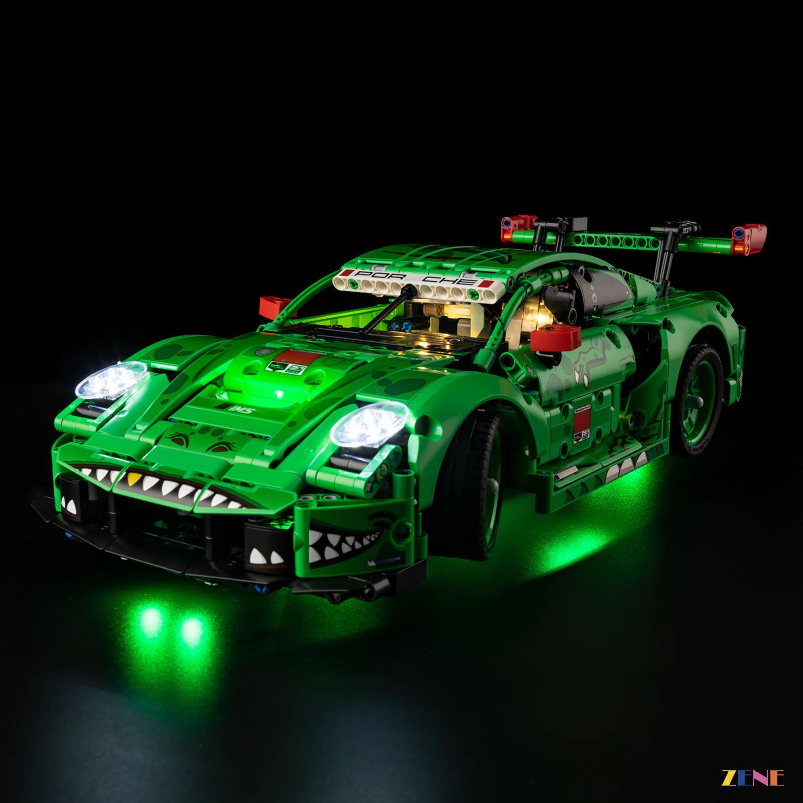 REXY racing headlights night glow - ZENE Bricks Light Kit for LEGO® Porsche 911 GT3 R REXY AO Racing Car #42224