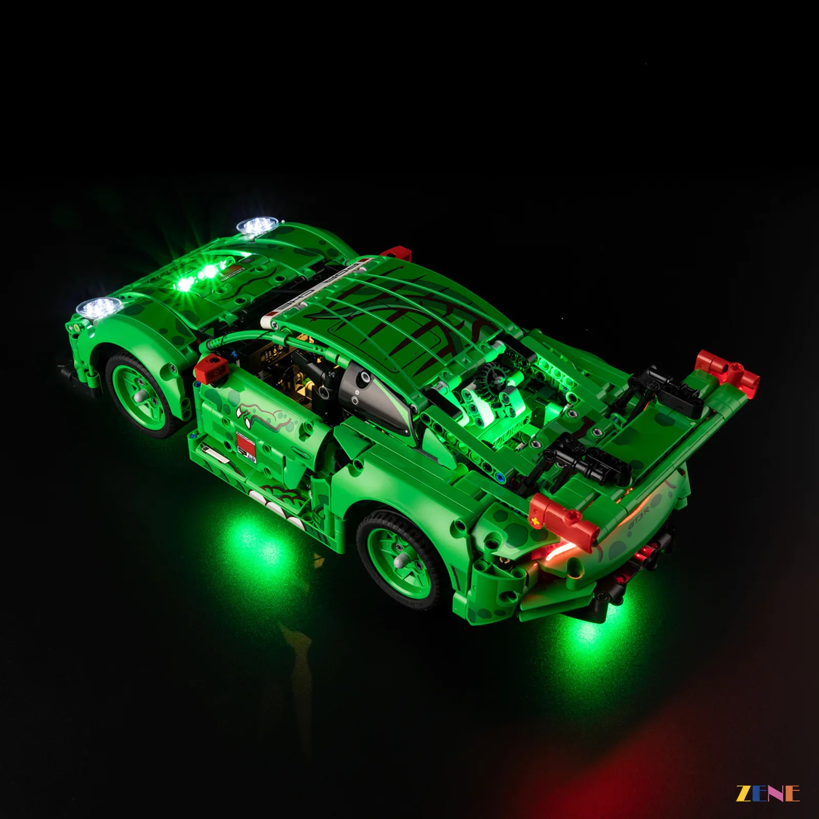 AFOL endurance racer showcase glow - ZENE Bricks Light Kit for LEGO® Porsche 911 GT3 R REXY AO Racing Car #42224