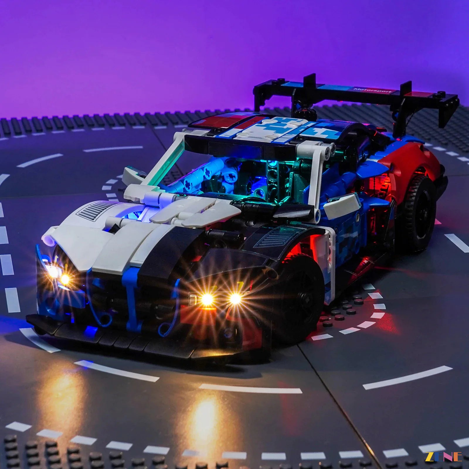 yellow GT3 headlights race glow - ZENE Bricks Light Kit for LEGO® BMW M4 GT3 EVO Race Car #42226