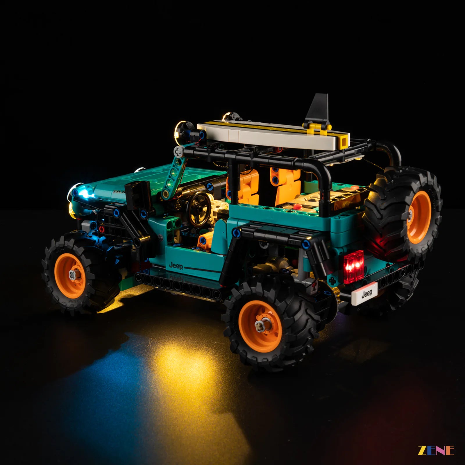 Rubicon suspension detail shadow illumination - ZENE Bricks Light Kit for LEGO® Jeep Wrangler Rubicon SUV #42227