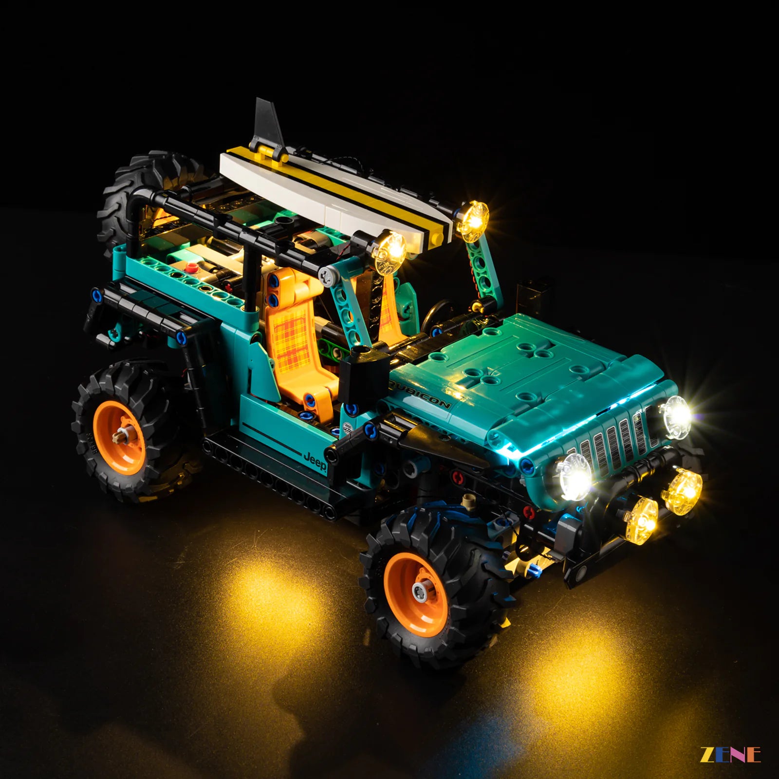 side body contour off-road glow - ZENE Bricks Light Kit for LEGO® Jeep Wrangler Rubicon SUV #42227
