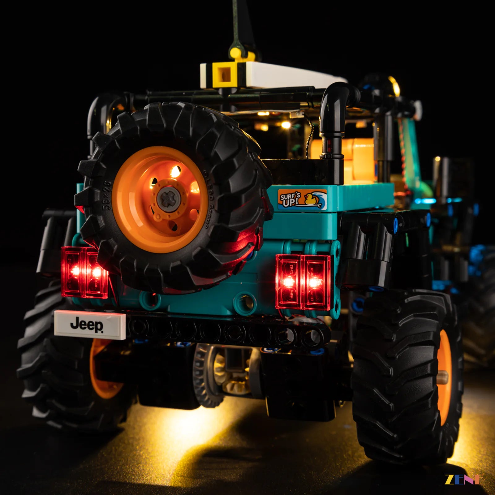 rear trail lighting safety effect - ZENE Bricks Light Kit for LEGO® Jeep Wrangler Rubicon SUV #42227