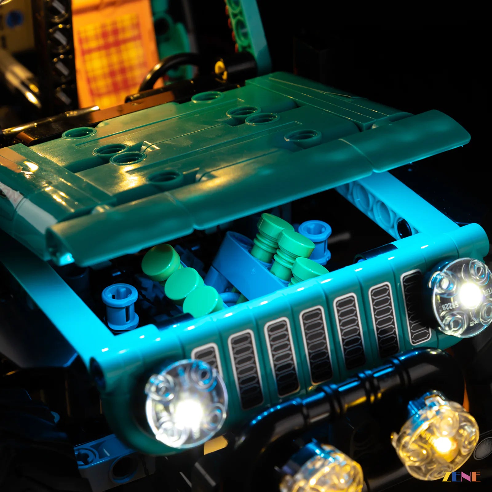collector SUV after dark showcase - ZENE Bricks Light Kit for LEGO® Jeep Wrangler Rubicon SUV #42227