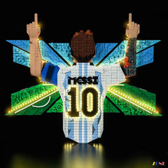 raised arms trophy moment illumination - ZENE Bricks Light Kit for LEGO® Lionel Messi Celebration #43018