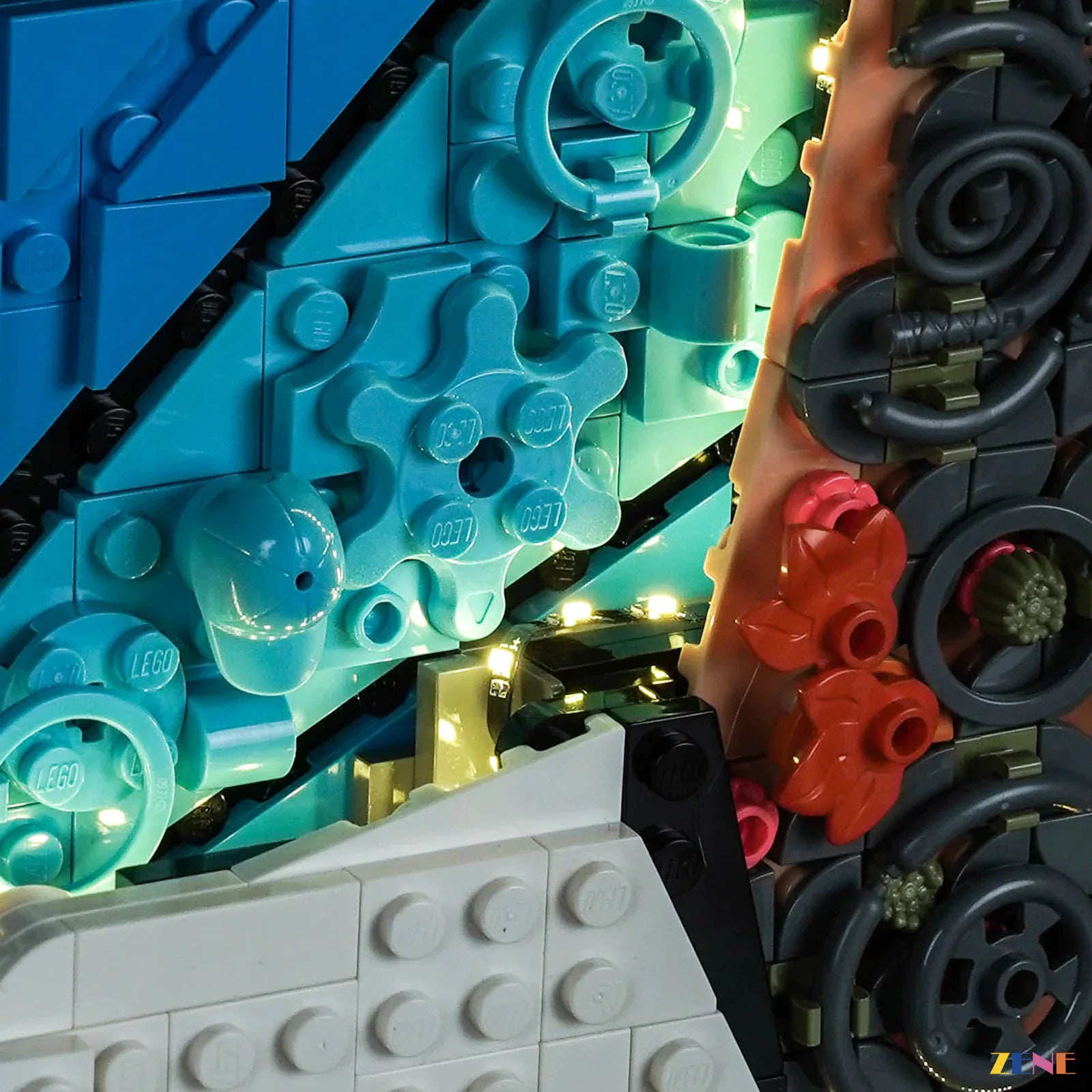 soccer legend shelf showcase glow - ZENE Bricks Light Kit for LEGO® Lionel Messi Celebration #43018
