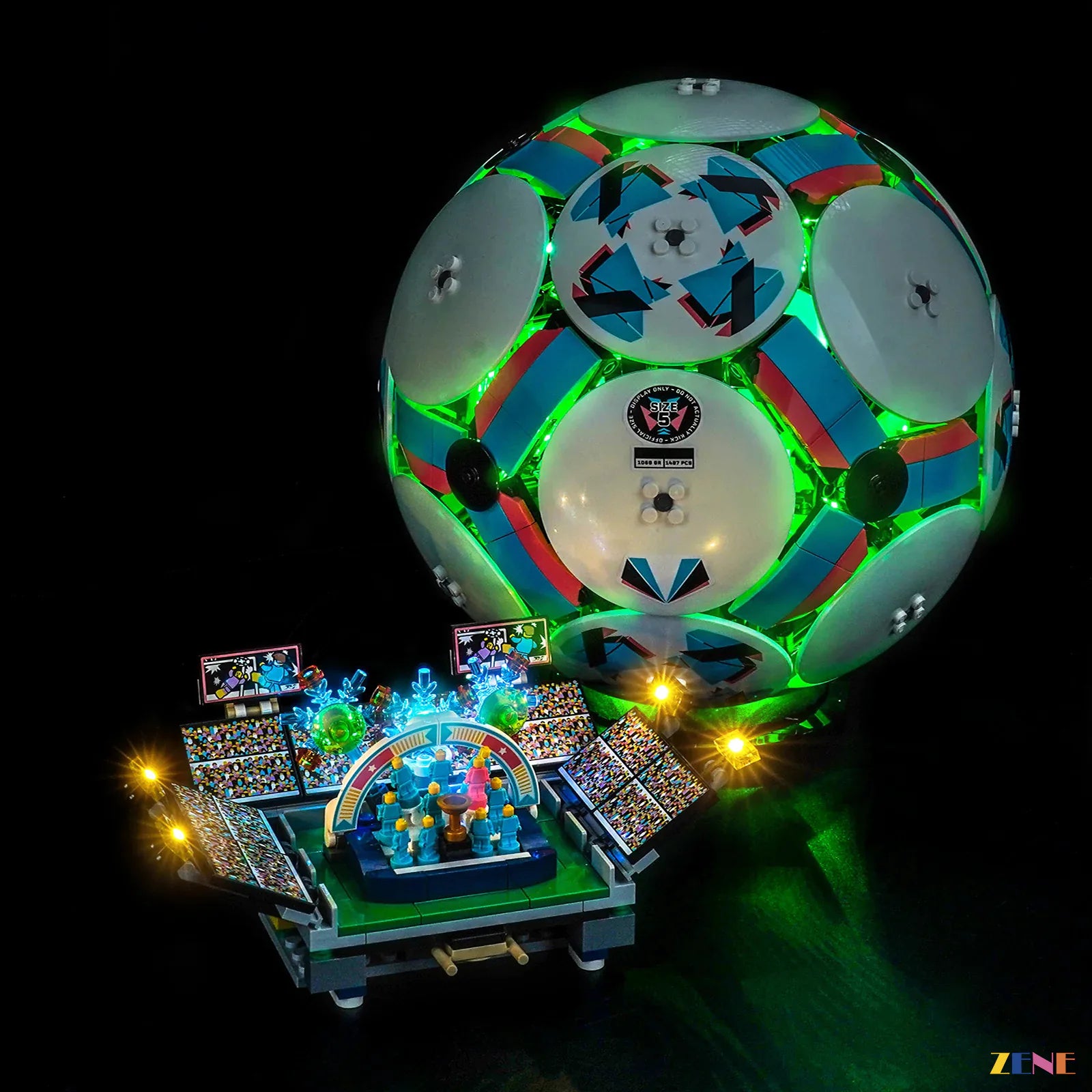 final whistle trophy lift glow - ZENE Bricks Light Kit for LEGO® Soccer Ball #43019