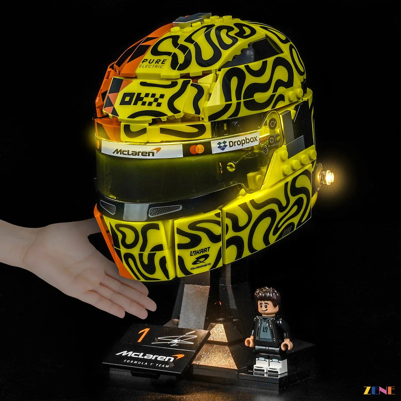 zene bricks ZENE Bricks Light Kit for LEGO McLaren Mastercard F1 Lando Norris Helmet #43023