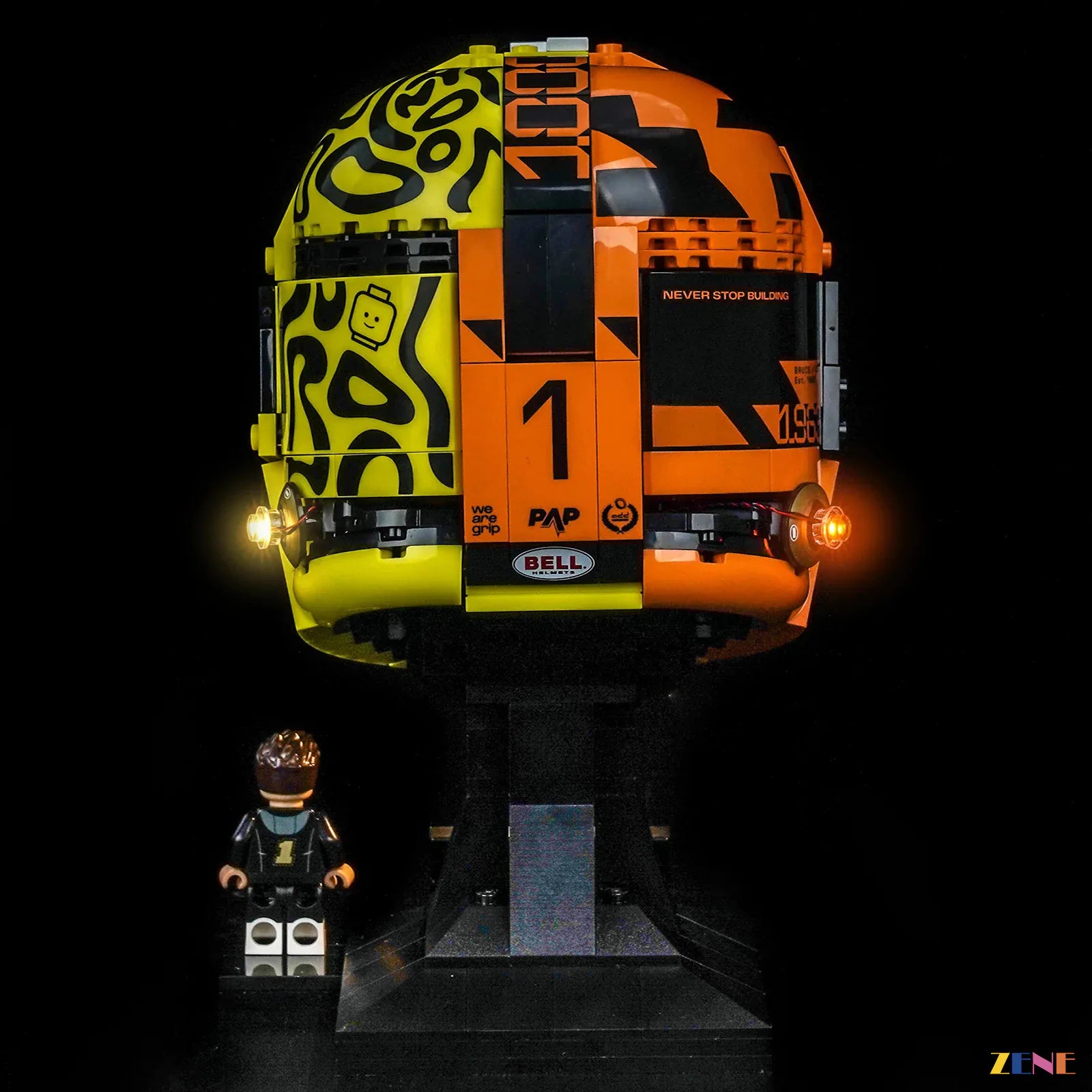 zene bricks ZENE Bricks Light Kit for LEGO McLaren Mastercard F1 Lando Norris Helmet #43023