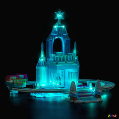 icy blue balcony accent glow - ZENE Bricks Light Kit for LEGO® Elsa's Ice Castle and Snow Ride Adventure #43281
