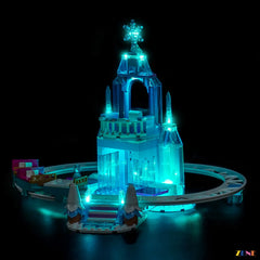 magical winter castle display lights - ZENE Bricks Light Kit for LEGO® Elsa's Ice Castle and Snow Ride Adventure #43281
