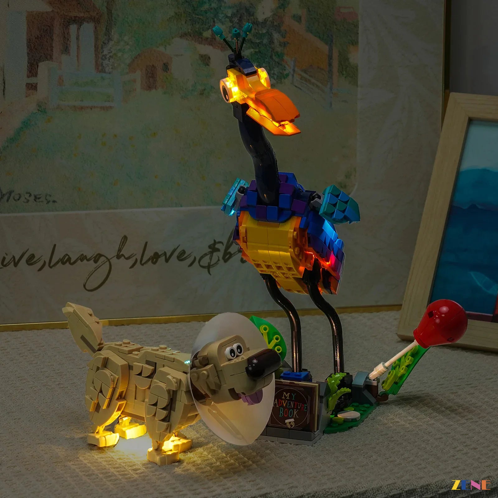 Kevin rainbow plumage vivid glow - ZENE Bricks Light Kit for LEGO® Kevin and Dug #43290