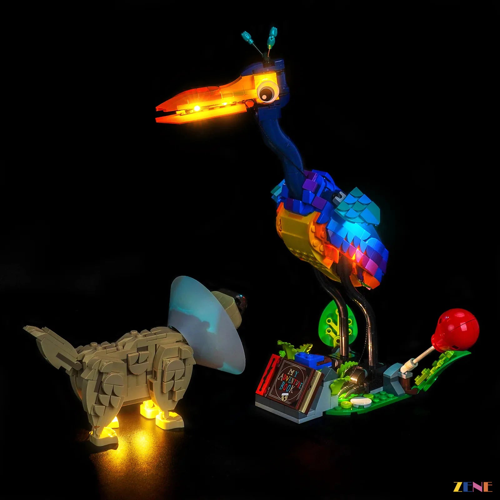 technicolor feathers shifting light effect - ZENE Bricks Light Kit for LEGO® Kevin and Dug #43290