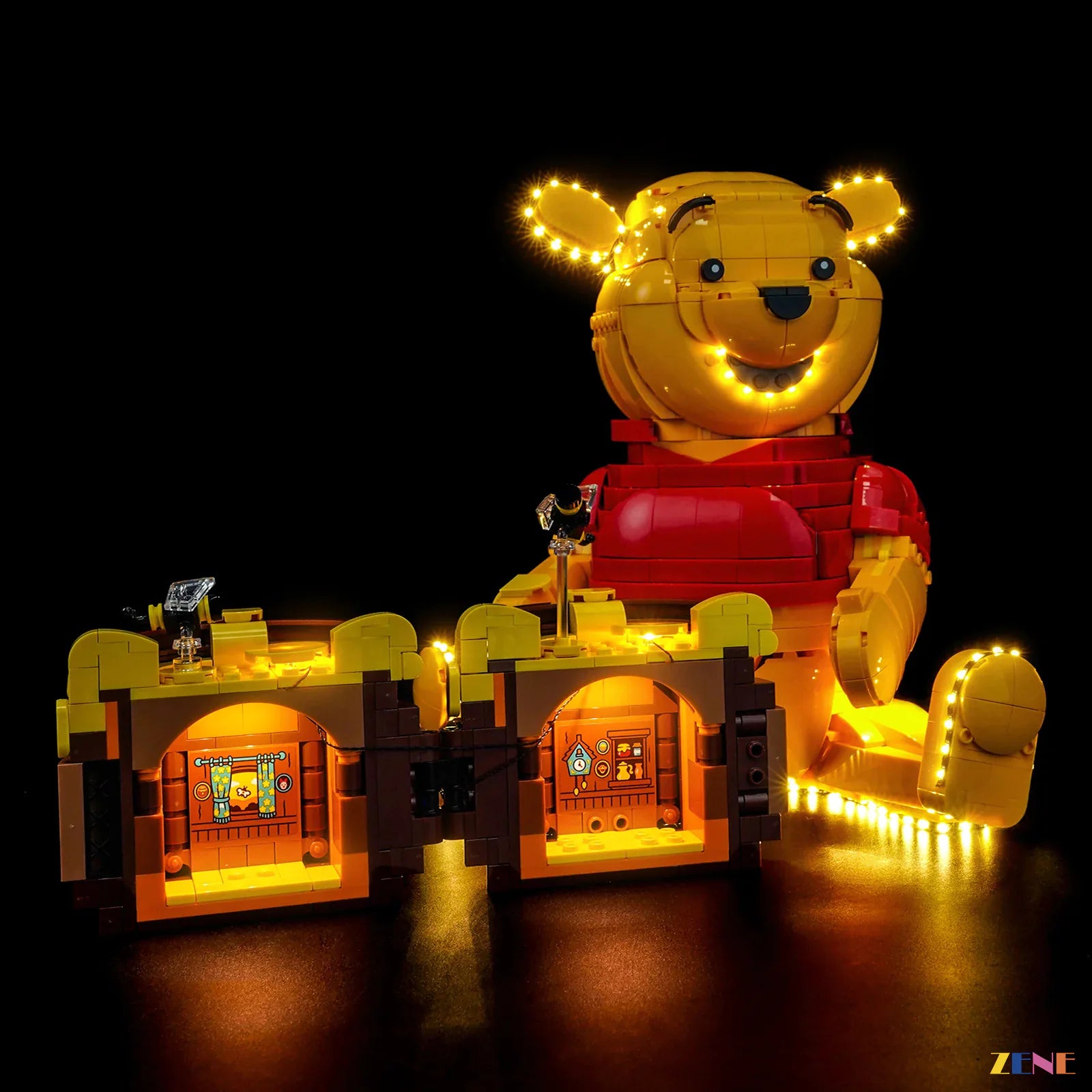 storybook shelf night light scene - ZENE Bricks Light Kit for LEGO® Winnie the Pooh #43300